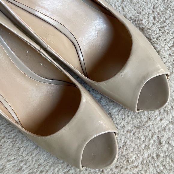 Guess | Nude Patent Peep Toe Heels | 8 - Picture 7 of 16